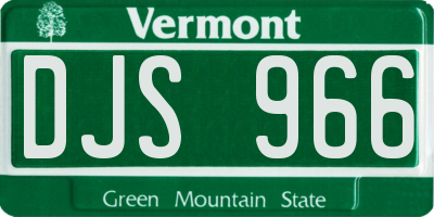 VT license plate DJS966