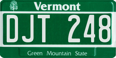 VT license plate DJT248