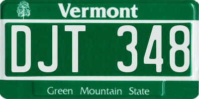 VT license plate DJT348