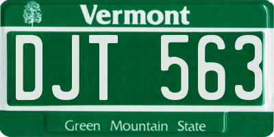 VT license plate DJT563