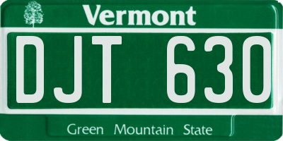VT license plate DJT630