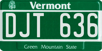 VT license plate DJT636