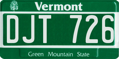 VT license plate DJT726