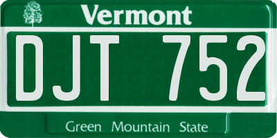 VT license plate DJT752