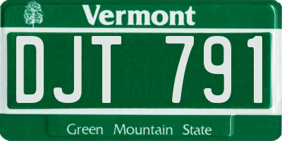 VT license plate DJT791