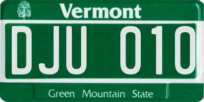 VT license plate DJU010
