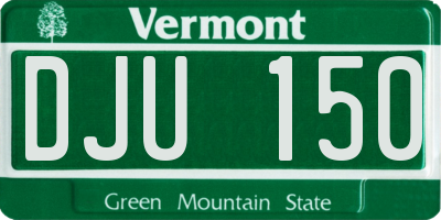 VT license plate DJU150