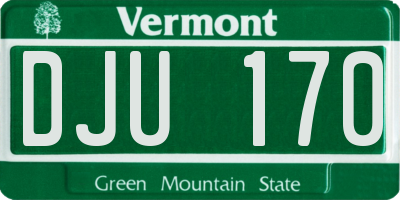 VT license plate DJU170