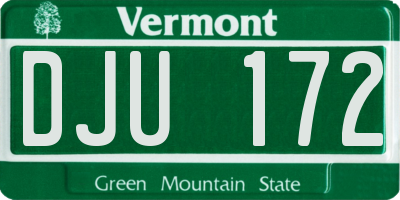VT license plate DJU172