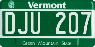VT license plate DJU207