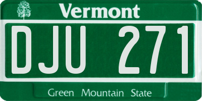 VT license plate DJU271