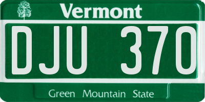 VT license plate DJU370