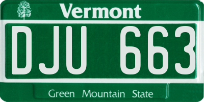 VT license plate DJU663