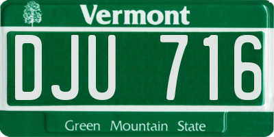 VT license plate DJU716