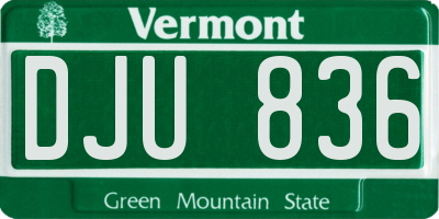 VT license plate DJU836