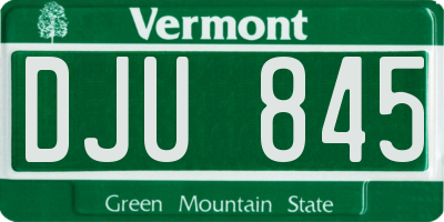 VT license plate DJU845