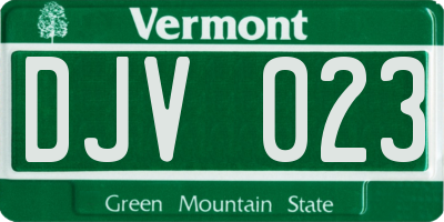 VT license plate DJV023