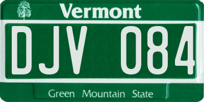 VT license plate DJV084