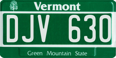 VT license plate DJV630