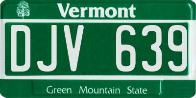 VT license plate DJV639