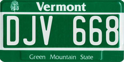 VT license plate DJV668