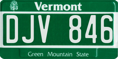 VT license plate DJV846