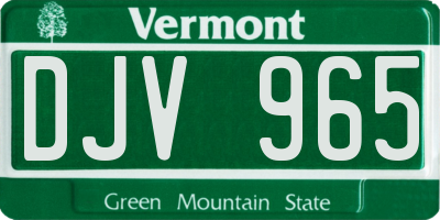VT license plate DJV965