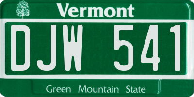 VT license plate DJW541