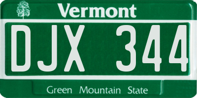 VT license plate DJX344