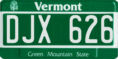 VT license plate DJX626