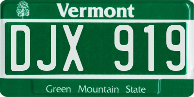 VT license plate DJX919