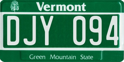 VT license plate DJY094