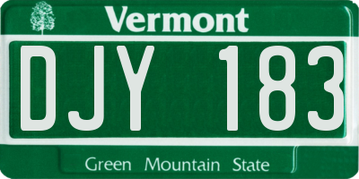 VT license plate DJY183