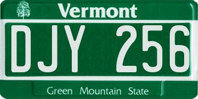VT license plate DJY256
