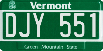 VT license plate DJY551