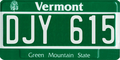VT license plate DJY615