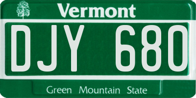 VT license plate DJY680