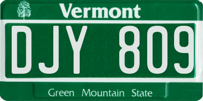 VT license plate DJY809