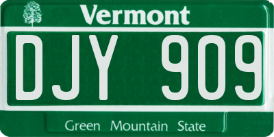 VT license plate DJY909