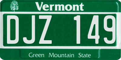 VT license plate DJZ149