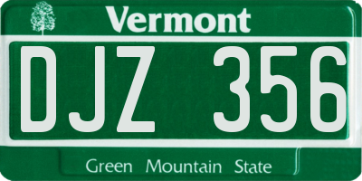 VT license plate DJZ356