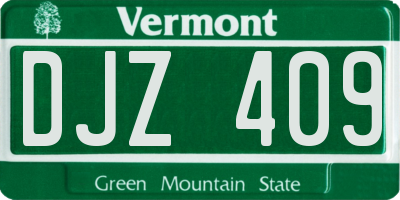 VT license plate DJZ409