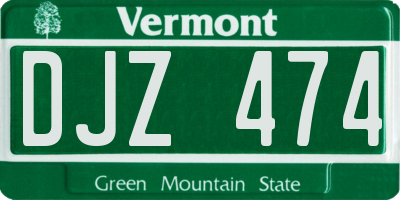 VT license plate DJZ474