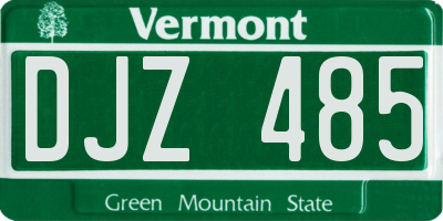 VT license plate DJZ485