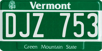 VT license plate DJZ753