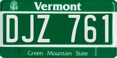 VT license plate DJZ761