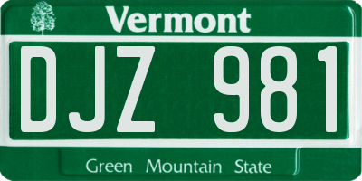 VT license plate DJZ981
