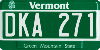 VT license plate DKA271