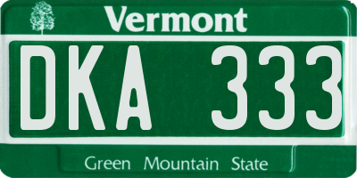 VT license plate DKA333