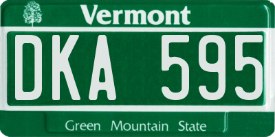 VT license plate DKA595